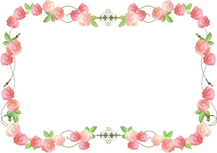 フリーイラスト バラの花の飾り枠でアハ体験 Gahag 著作権フリー写真 イラスト素材集