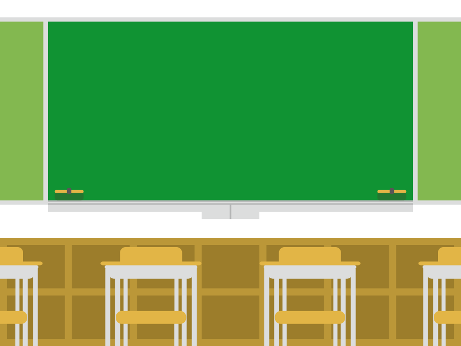 フリー イラスト教室と黒板とロッカー