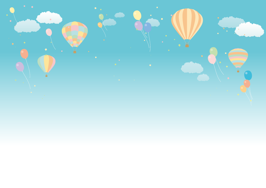フリーイラスト 青空に飛ぶ熱気球と風船と紙吹雪でアハ体験 Gahag 著作権フリー写真 イラスト素材集