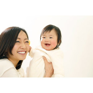 フリー写真, 人物, 親子, お母さん（母親）, 子供, 赤ちゃん, 笑う（笑顔）, 二人, 女性（00015), 日本人