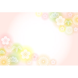 フリーイラスト, ベクター画像, AI, 背景, 和柄, 正月, 年賀状, 1月, 新春, 松（マツ）, 竹（タケ）, 梅（ウメ）, 菊（キク）