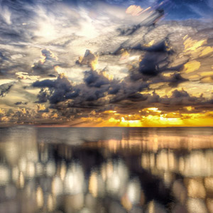 フリー写真, 風景, 自然, 海, 雲, 暗雲, 太陽光（日光）