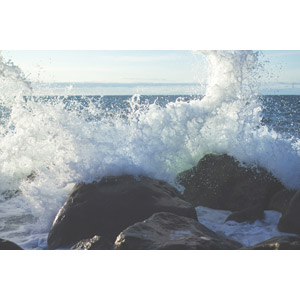 フリー写真, 風景, 自然, 岩, 波しぶき, 海