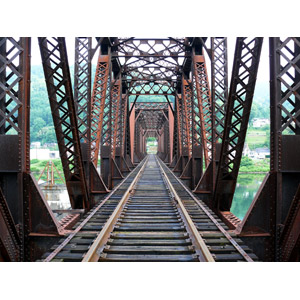 フリー写真, 風景, 建造物, 鉄橋, 線路（鉄道）