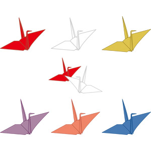 フリーイラスト, ベクター画像, AI, 折り紙, 折り鶴（折鶴）, 子供の遊び