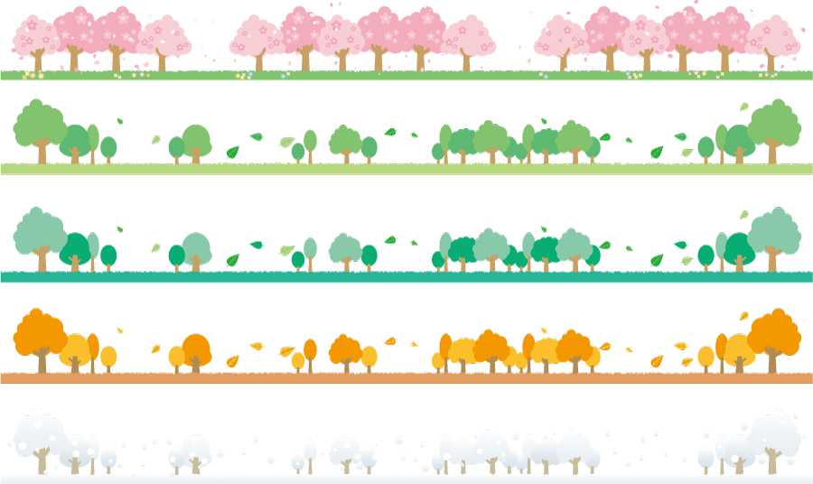 フリーイラスト] 四季折々の並木の飾り罫線でアハ体験 - GAHAG | 著作権フリー写真・イラスト素材集