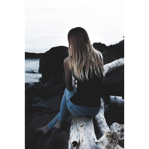 フリー写真, 人物, 女性, 外国人女性, 後ろ姿, ジーンズ（ジーパン）