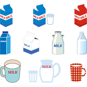 フリーイラスト, ベクター画像, AI, 飲み物（飲料）, 牛乳（ミルク）, 紙パック, マグカップ