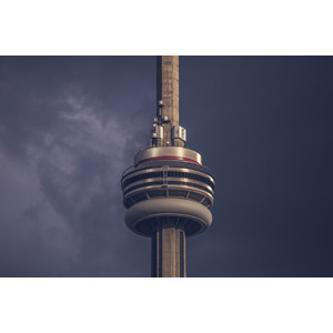 フリー写真, 風景, 建造物, 建築物, 塔（タワー）, CNタワー, 暗雲, カナダの風景, トロント