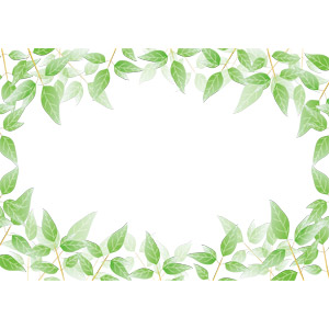 フリーイラスト, ベクター画像, AI, 背景, フレーム, 囲みフレーム, 植物, 葉っぱ, 新緑
