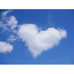 フリー写真, 風景, 自然, 空, 雲, 青空, ハート