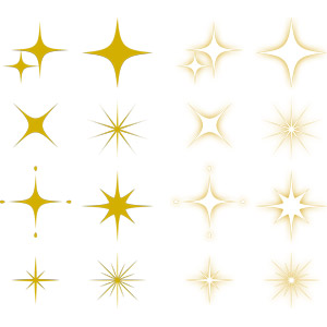 フリーイラスト, ベクター画像, AI, 光（ライト）, 星（スター）, 輝き