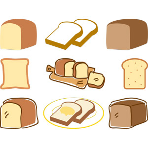 フリーイラスト, ベクター画像, AI, 食べ物（食料）, パン, 食パン