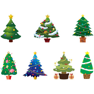 フリーイラスト, ベクター画像, AI, 年中行事, クリスマス, 12月, 冬, クリスマスツリー
