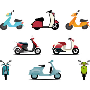 フリーイラスト, ベクター画像, AI, 乗り物, バイク（オートバイ）, スクーター