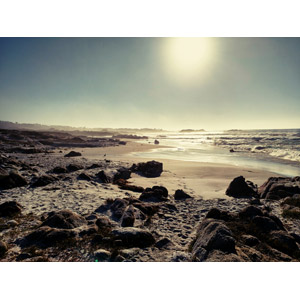 フリー写真, 風景, 自然, ビーチ（砂浜）, 海, 太陽光（日光）, アメリカの風景, カリフォルニア州