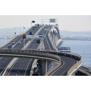 フリー写真, 風景, 建造物, 道路, 橋, 高速道路, 東京湾アクアライン, 自動車, 東京湾, 日本の風景