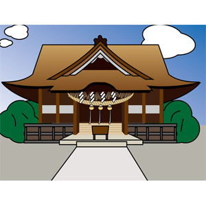 フリーイラスト, ベクター画像, AI, 風景, 建造物, 建築物, 神社, 日本神道