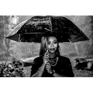 フリー写真, 人物, 女性, 外国人女性, 雨, 傘