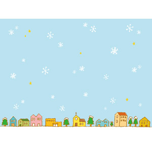 フリーイラスト, ベクター画像, EPS, 風景, 街（町）, 街並み（町並み）, 雪, 冬