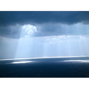 フリー写真, 風景, 自然, 海, 暗雲, 薄明光線, 太陽光（日光）