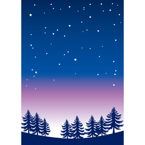 フリーイラスト, ベクター画像, EPS, 風景, 自然, 夜, 夜空, 星（スター）, 日暮れ