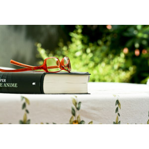 フリー写真, 風景, 本（書籍）, 眼鏡（メガネ）