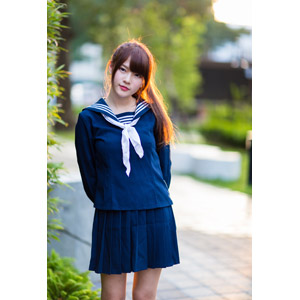 フリー写真, 人物, 女性, アジア人女性, 中国人, 欣欣（00001), 少女, アジアの少女, 中国人, セーラー服（学生服）, 学生服, 学生（生徒）, 高校生