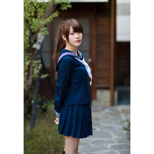 フリー写真, 人物, 女性, アジア人女性, 中国人, 欣欣（00001), 少女, アジアの少女, 中国人, セーラー服（学生服）, 学生服, 学生（生徒）, 高校生