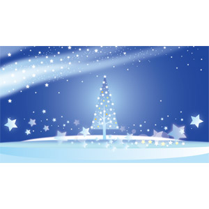 フリーイラスト, ベクター画像, AI, 背景, 年中行事, クリスマス, 12月, 冬, クリスマスツリー, 星（スター）, 夜