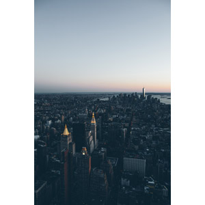 フリー写真, 風景, 建造物, 建築物, 高層ビル, 都市, 街並み（町並み）, 日暮れ, 夕暮れ（夕方）, アメリカの風景, ニューヨーク