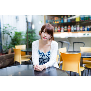 フリー写真, 人物, 女性, アジア人女性, 中国人, 欣欣（00001), 飲食店, カフェ