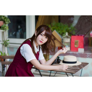 フリー写真, 人物, 女性, アジア人女性, 中国人, 欣欣（00001), 髪の毛を触る