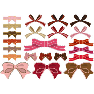 フリーイラスト, ベクター画像, AI, リボン, 蝶リボン, 飾り（装飾）