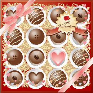 フリーイラスト, ベクター画像, EPS, 食べ物（食料）, 菓子, 洋菓子, チョコレート, 年中行事, 2月, バレンタインデー