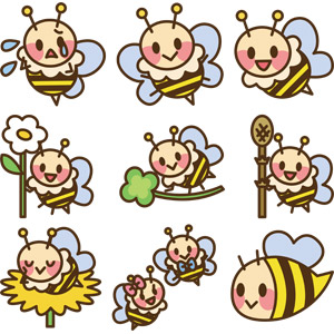 フリーイラスト, ベクター画像, AI, 動物, 昆虫, 蜂（ハチ）, 蜜蜂（ミツバチ）