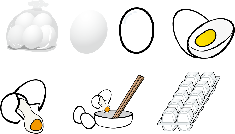 フリーイラスト 7種類の卵のセットでアハ体験 Gahag 著作権フリー写真 イラスト素材集