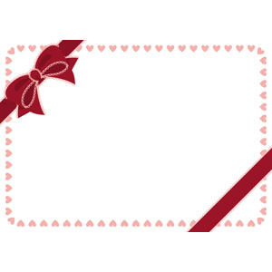 フリーイラスト, ベクター画像, AI, 背景, フレーム, 囲みフレーム, リボン, 蝶リボン, ハート, 年中行事, 2月, バレンタインデー