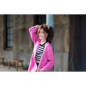 フリー写真, 人物, 女性, アジア人女性, 楚珊（00053), 中国人, 髪の毛を触る, ポニーテール