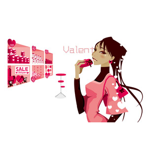 フリーイラスト, ベクター画像, AI, 年中行事, 2月, バレンタインデー, プレゼント, 人物, 女性, ハート