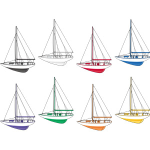 フリーイラスト, ベクター画像, EPS, 乗り物, 船, ヨット