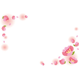 フリーイラスト, ベクター画像, EPS, 背景, フレーム, 対角フレーム, 花, 桃（モモ）, ピンク色の花, 春