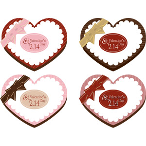 フリーイラスト, ベクター画像, AI, 飾り（装飾）, ラベル, ハート, 年中行事, 2月, バレンタインデー