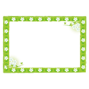 フリーイラスト, ベクター画像, EPS, 背景, フレーム, 囲みフレーム, 植物, 花