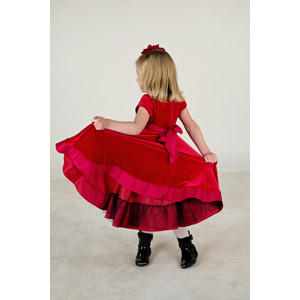 フリー写真, 人物, 子供, 女の子, 外国の女の子, ドレス, 後ろ姿