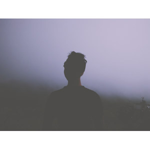 フリー写真, 人物, 後ろ姿, 人と風景, 霧（霞）