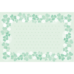 フリーイラスト, ベクター画像, EPS, 背景, フレーム, 囲みフレーム, 植物, クローバー（シロツメクサ）, 緑色（グリーン）