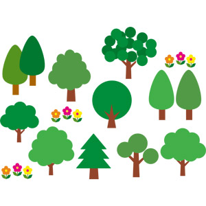 フリーイラスト, ベクター画像, AI, 自然, 樹木, 花