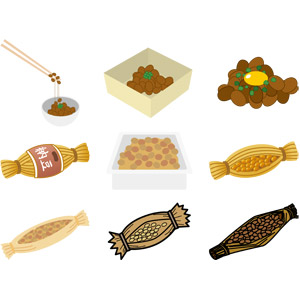 フリーイラスト, ベクター画像, AI, 食べ物（食料）, 納豆, 豆（マメ）, 日本料理