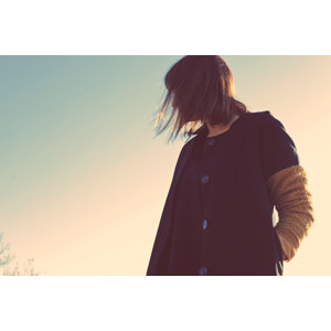 フリー写真, 人物, 女性, 外国人女性, 横顔, 青空